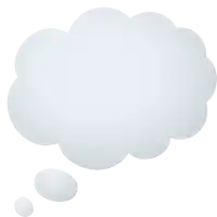 a thought bubble in the shape of a cloud with a smaller bubble below it