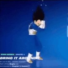 vegeta from dragon ball z is dancing in a video game called fortnite