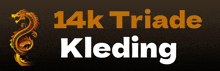 a logo for 14k triade kleding with a dragon in the background