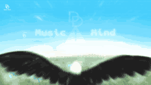 a painting of an eagle with the words music mind written on the bottom