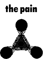 a black and white drawing of a triangle with the words " the pain " underneath it