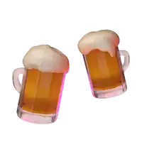 two mugs of beer with foam on top of them on a white background