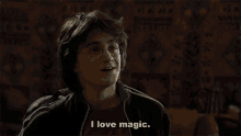 harry potter says that he loves magic in a movie scene