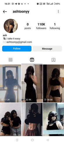 a screenshot of ashtoonyy 's instagram page showing her followers