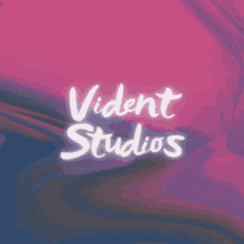 a logo for vident studios with a pink background