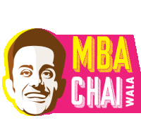 a logo for mba chai wala with a smiling man on it