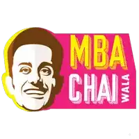 a logo for mba chai wala with a smiling man on it