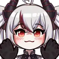 a cartoon of a girl with horns making a face