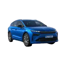 a blue car with silver wheels and a black stripe on the side is on a white background