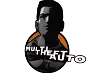 a black and white image of a man with the words " multi-auto " written below him