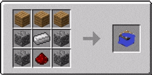 a screenshot of a minecraft recipe with a blue box