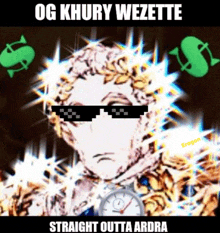 a picture of a man wearing sunglasses that says og khury wezette straight outta ardra