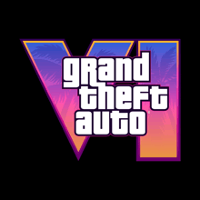 a logo for grand theft auto with palm trees