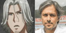 a picture of a man with gray hair and a picture of a man with gray hair