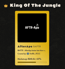 king of the jungle is written on a black background