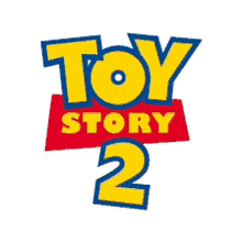 a toy story 2 logo with a red and yellow border