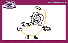 a drawing of a woman in a banana costume is on a gartic phone website