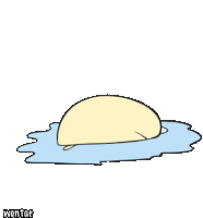 a cartoon drawing of a seal laying on the ground