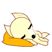 a cartoon of a dog sleeping on a pillow