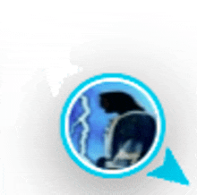 a blue circle with a picture of a person in it