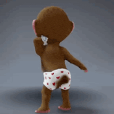 a cartoon monkey with hearts on his underwear is dancing