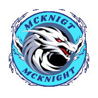 a logo for mcknight with a dragon in the middle