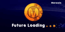 a futuristic loading screen for marscoin with a coin in the middle