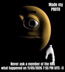 a picture of a smiley face with the words made my proto below it