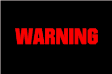 a black background with red letters that say warning