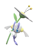 a cartoon character is holding a green stem with a flower on it