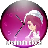 a clock with a picture of a girl and the words " shannon clock " on it
