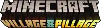 a logo for a video game called minecraft village and pillage