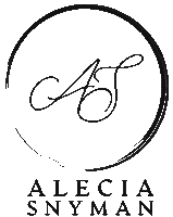 a logo for alecia snyman has a circle around the letter a