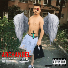 a shirtless man with angel wings is on the cover of an album called archangel