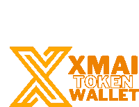 a logo for xmai token wallet with an orange x