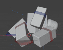 a 3d model of a bunch of blocks with a red circle in the middle