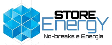 a logo for store energy with a blue cube