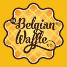 the belgian waffle co. logo is a waffle with the words `` the belgian waffle co '' written on it .