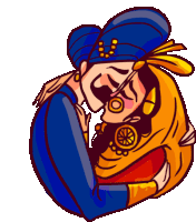 a cartoon illustration of a man and woman hugging