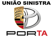 a logo for a company called união sinistra porta with a porsche logo on it .