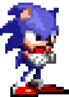 a pixel art of sonic the hedgehog with a red nose