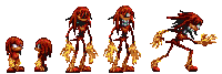 a pixel art of knuckles from sonic the hedgehog in different poses