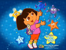 a poster for dora the explorer star catching adventure on nick jr.