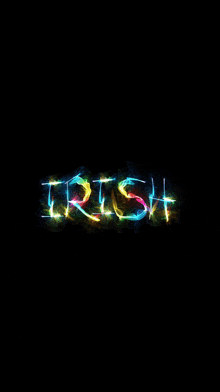 the word trist is written in glowing lights