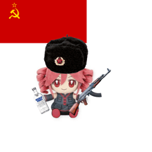 a stuffed doll holding a bottle of absolut vodka and a gun