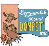 a sign that says bergayalah sesuai dompet