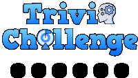 a logo for a trivia challenge with a gear on it