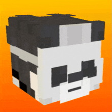 a black and white cube with a panda head on it