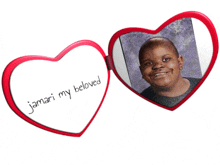 a picture of a boy with the words " jamari my beloved " on it