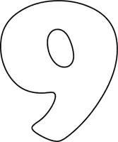 a black and white outline of the number 9